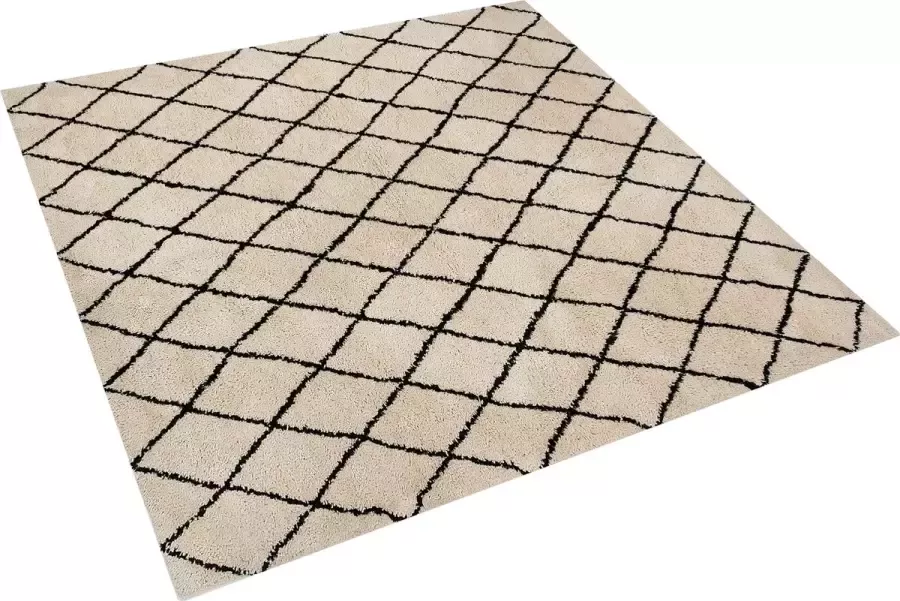 Beliani MIDYAT Laagpolig vloerkleed Beige 200 x 200 cm Polyester - Foto 2