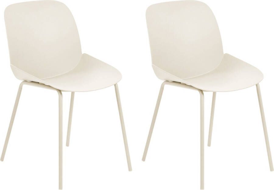 Beliani MILACA Set of 2 Chairs Beige Synthetisch materiaal