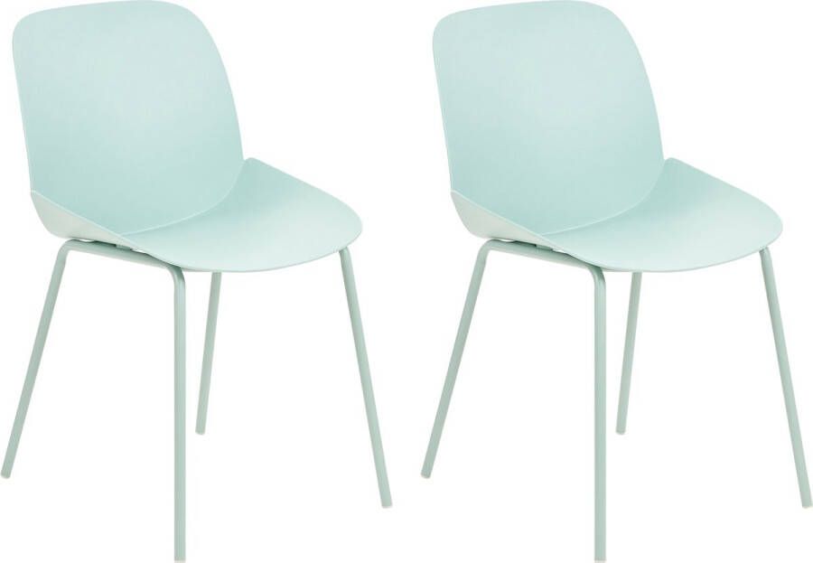 Beliani MILACA Set of 2 Chairs Groen Synthetisch materiaal - Foto 1