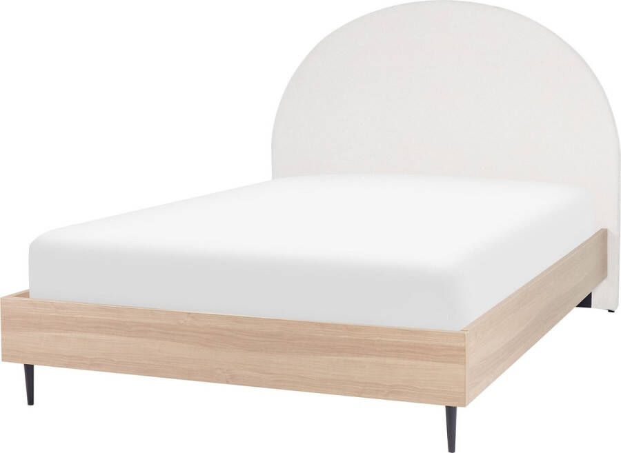 Beliani MILLAY Bed Wit 140 x 200 cm Stof