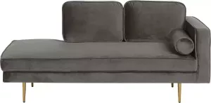 Beliani MIRAMAS Chaise longue (rechtszijdig) grijs