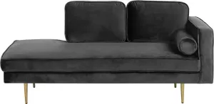 Beliani MIRAMAS Chaise longue (rechtszijdig) zwart