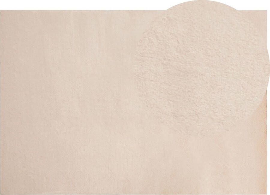 Beliani MIRPUR Shaggy vloerkleed Beige 160 x 230 cm Polyester
