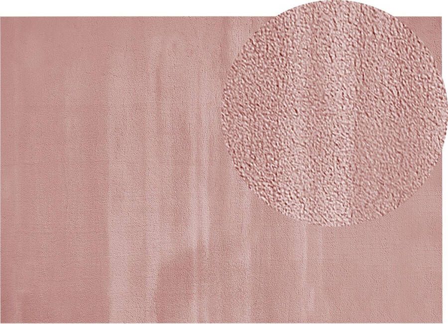 Beliani MIRPUR Shaggy vloerkleed Roze 160 x 230 cm Polyester