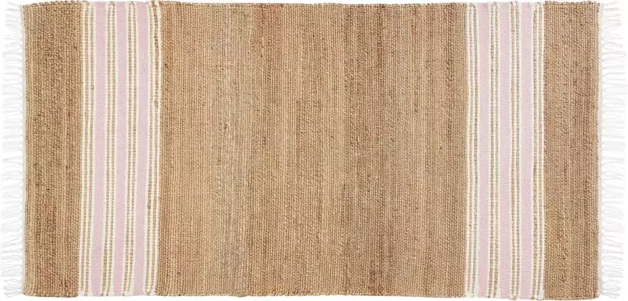 Beliani MIRZA Modern vloerkleed Beige Roze 80 x 150 cm Jute - Foto 2