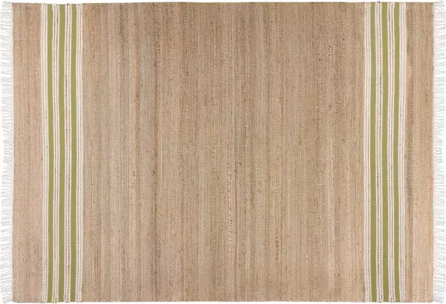 Beliani MIRZA Modern vloerkleed Beige Groen 160 x 230 cm Jute - Foto 2