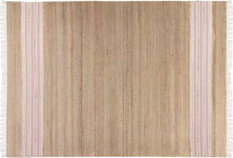 Beliani MIRZA Modern vloerkleed Beige Roze -160 x 230 cm Jute - Foto 2