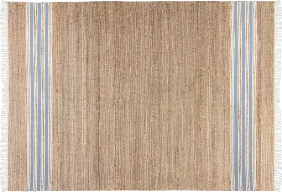 Beliani MIRZA Modern vloerkleed Beige Lichtblauw 160 x 230 cm Jute - Foto 2