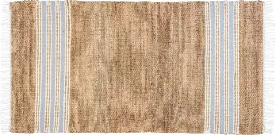 Beliani MIRZA Modern vloerkleed Beige Lichtblauw 80 x 150 cm Jute - Foto 2