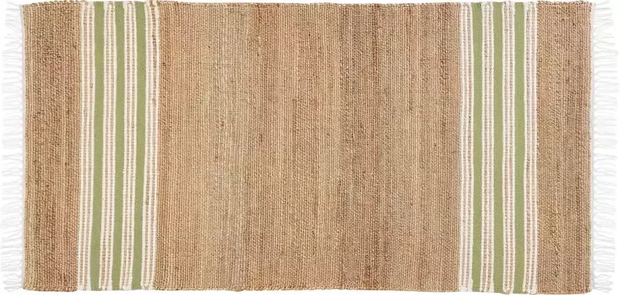 Beliani MIRZA Modern vloerkleed Beige Groen 80 x 150 cm Jute - Foto 2