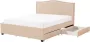 Beliani MONTPELLIER Bed with Storage Beige Polyester - Thumbnail 13