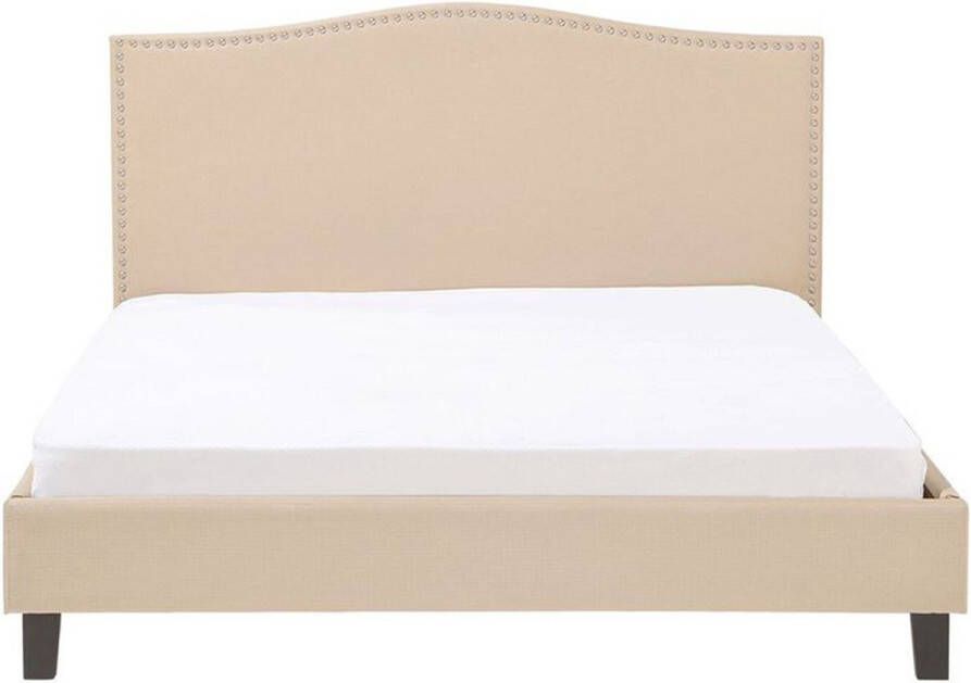 Beliani MONTPELLIER Tweepersoonsbed Beige 160 x 200 cm Polyester