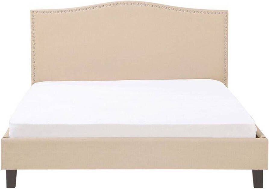 Beliani -MONTPELLIER -Tweepersoonsbed-Beige-160 x 200 cm-Polyester