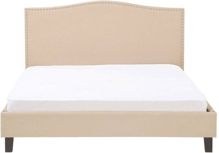 Beliani MONTPELLIER Tweepersoonsbed Beige 180 x 200 cm Polyester