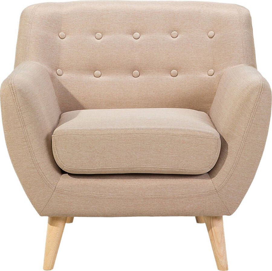 Beliani MOTALA Chesterfield fauteuil Beige Polyester - Foto 2