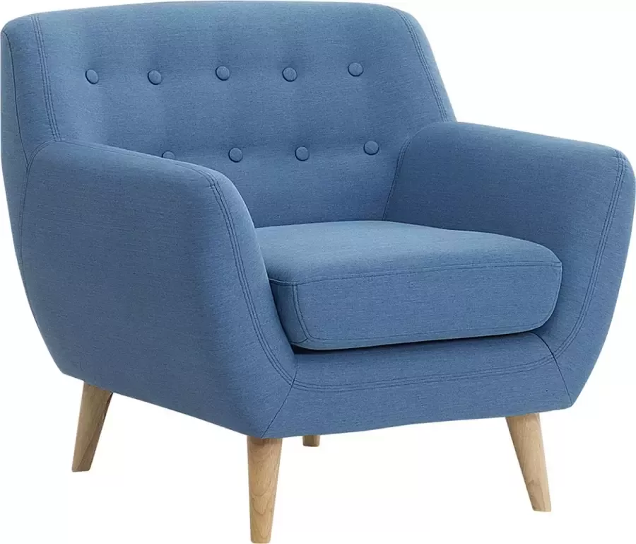 Beliani MOTALA Chesterfield fauteuil Blauw Polyester - Foto 2
