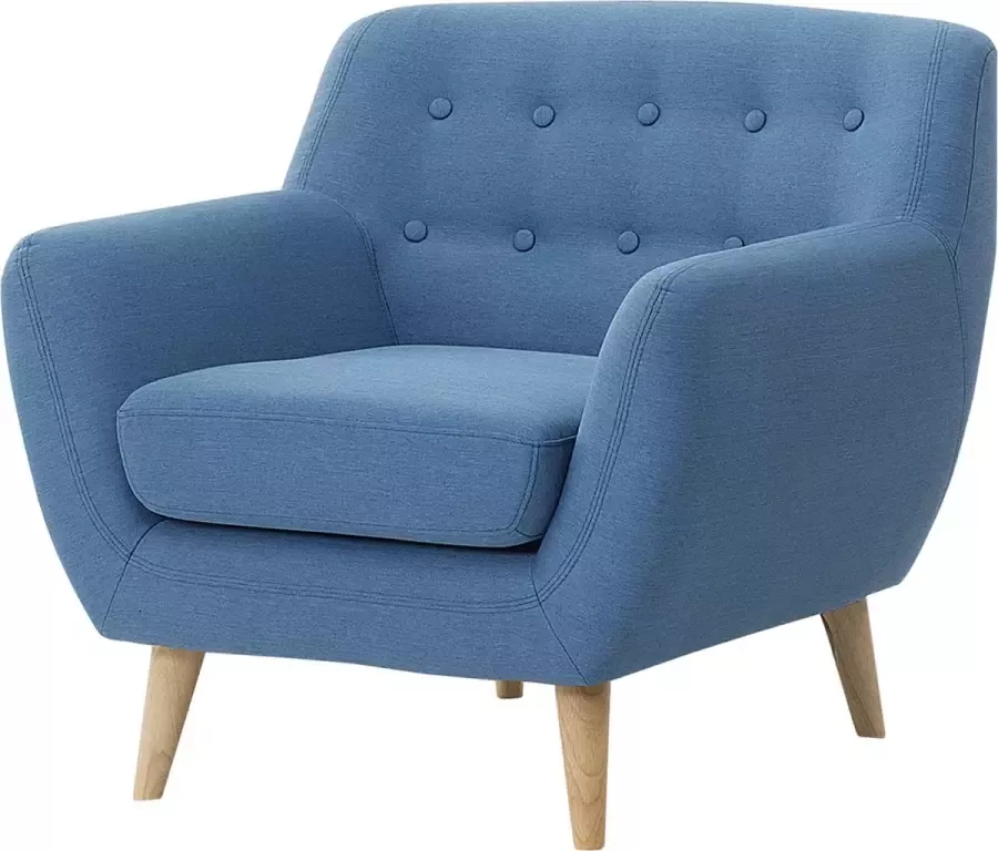 Beliani MOTALA Chesterfield fauteuil Blauw Polyester - Foto 1