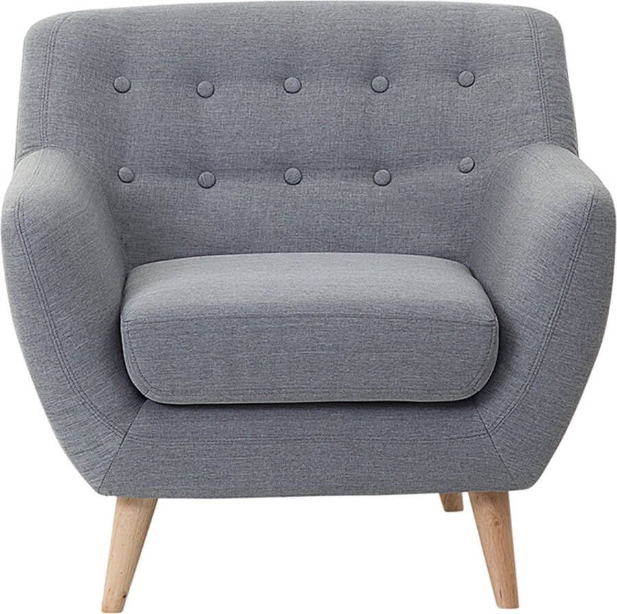 Beliani MOTALA Chesterfield fauteuil Grijs Polyester - Foto 1