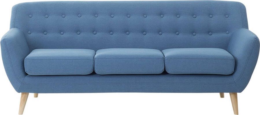 Beliani MOTALA Three Seater Sofa Blauw Polyester
