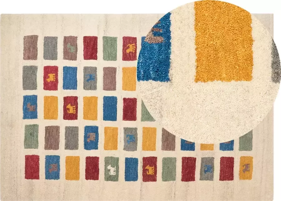 Beliani MURATLI Modern vloerkleed Multicolor 140 x 200 cm Wol