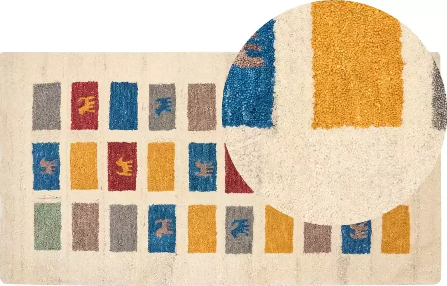 Beliani MURATLI Modern vloerkleed Multicolor 80 x 150 cm Wol