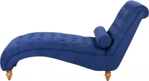 Beliani MURET Chaise Longue Blauw Polyester