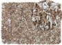 Beliani MUT Shaggy vloerkleed Lichtbeige Bruin 160 x 230 cm Leer - Thumbnail 1