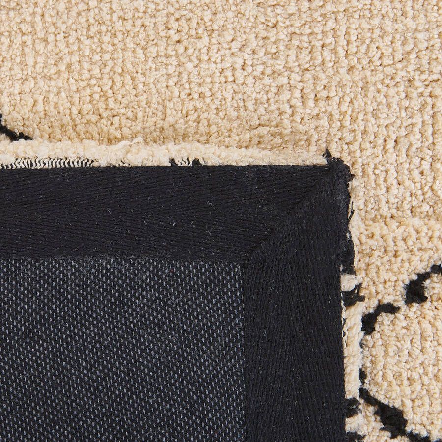 Beliani MUTKI Laagpolig vloerkleed Beige 80 x 150 cm Polyester