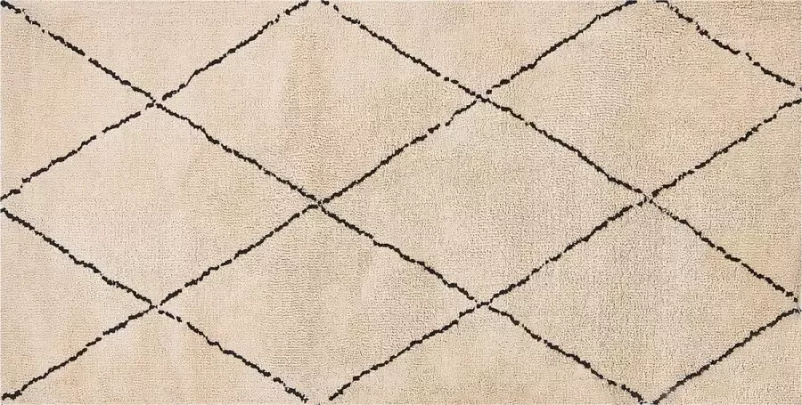 Beliani MUTKI Laagpolig vloerkleed Beige 80 x 150 cm Polyester - Foto 2
