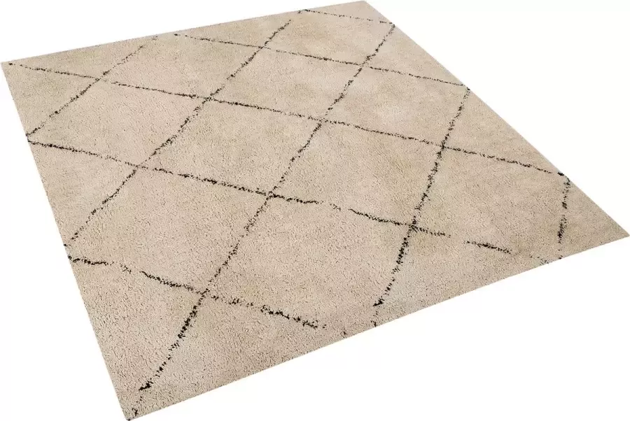 Beliani -MUTKI-Laagpolig vloerkleed-Beige-200 x 200 cm-Polyester - Foto 2