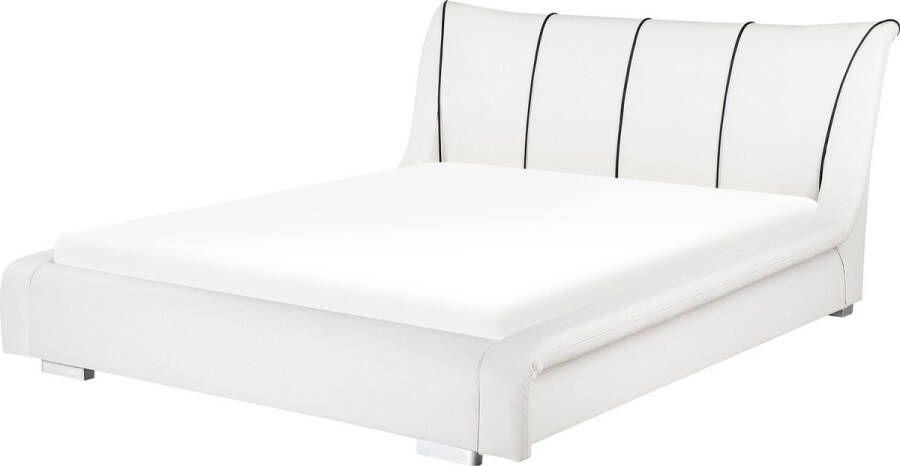 Beliani NANTES Waterbed wit Leer