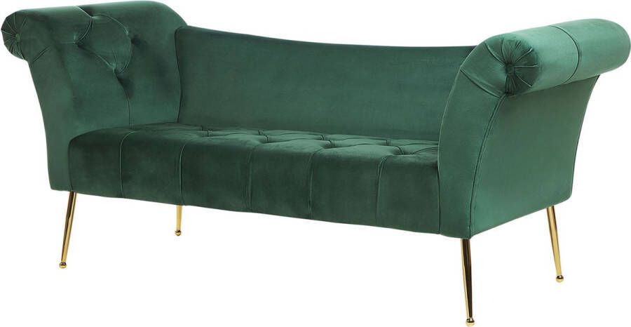 Beliani NANTILLY Chaise longue Groen Symmetrisch Fluweel - Foto 2