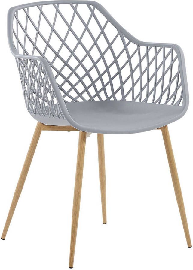 Beliani NASHUA Eetkamerstoel-Lichte houtkleur-Synthetisch materiaal