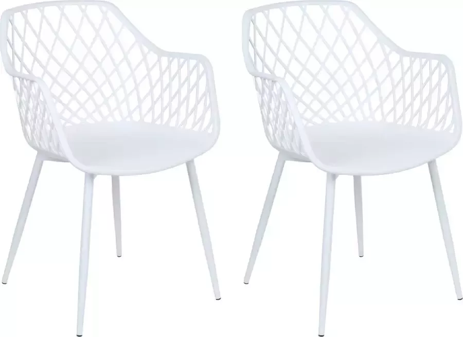 Beliani NASHUA II Set of 2 Chairs Wit Synthetisch materiaal - Foto 1