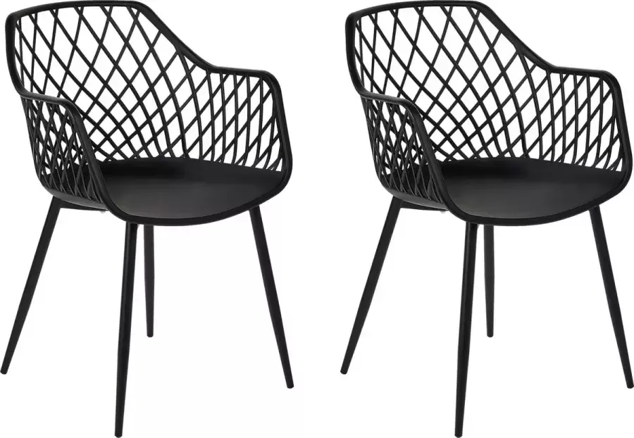 Beliani NASHUA II Set of 2 Chairs Zwart Synthetisch materiaal