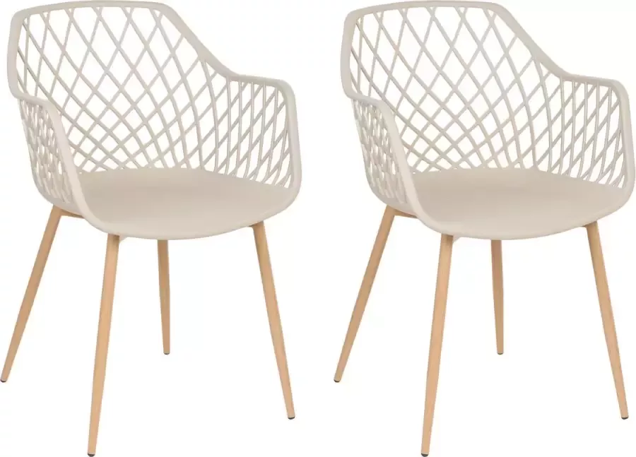 Beliani NASHUA Set of 2 Chairs Beige Synthetisch materiaal - Foto 1