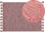 Beliani NIGDE Laagpolig vloerkleed Rood 140 x 200 cm Katoen - Thumbnail 3