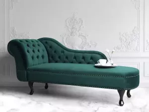 Beliani NIMES Chaise longue (linkszijdig) blauw