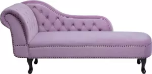 Beliani NIMES Chaise longue (linkszijdig) roze