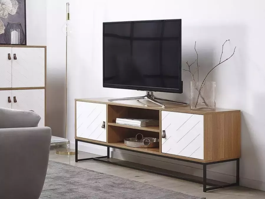 Beliani NUEVA TV-meubel-lichte houtkleur-MDF - Foto 2