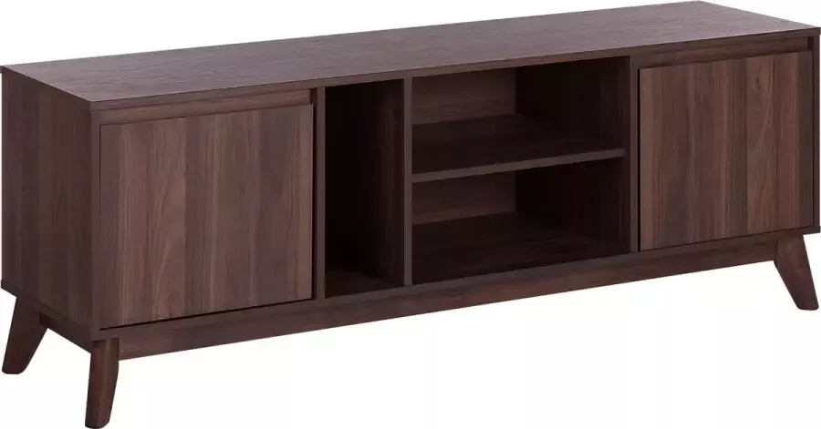 Beliani OAKLAND TV-meubel donkere houtkleur Spaanplaat