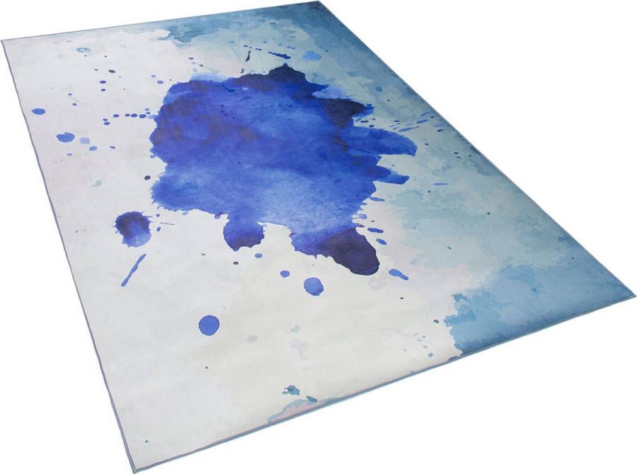 Beliani ODALAR Laagpolig vloerkleed Blauw 140 x 200 cm Polyester