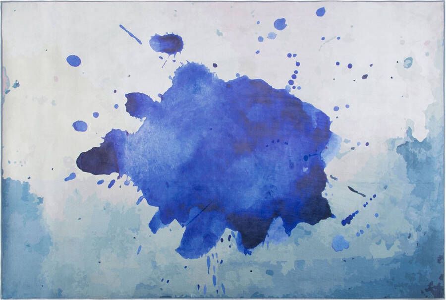 Beliani ODALAR Laagpolig vloerkleed Blauw 160 x 230 cm Polyester - Foto 1