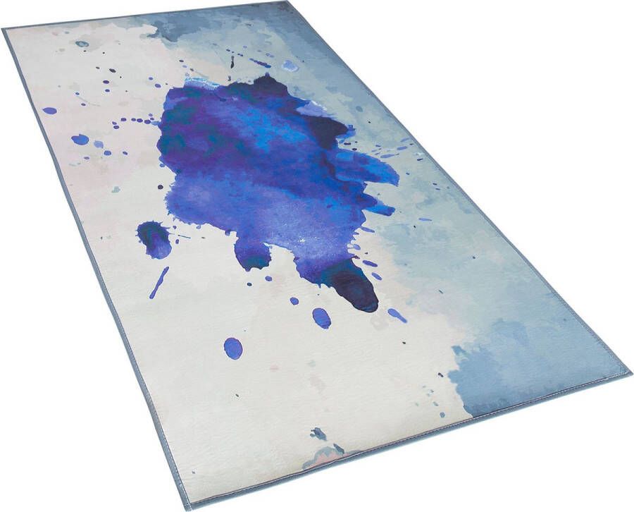Beliani ODALAR Laagpolig vloerkleed Blauw 80 x 150 cm Polyester