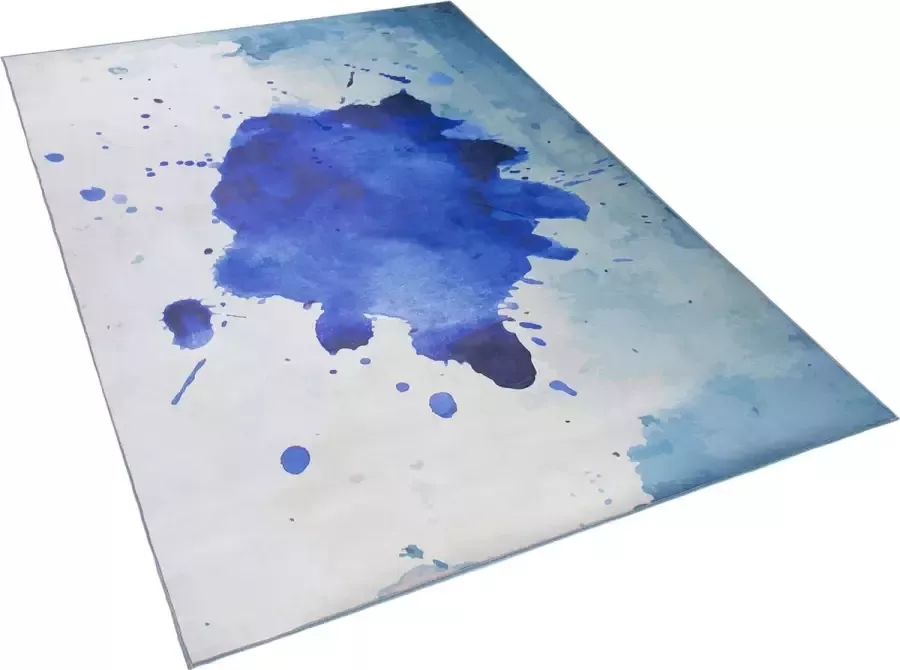 Beliani ODALAR Laagpolig vloerkleed Blauw 140 x 200 cm Polyester - Foto 2