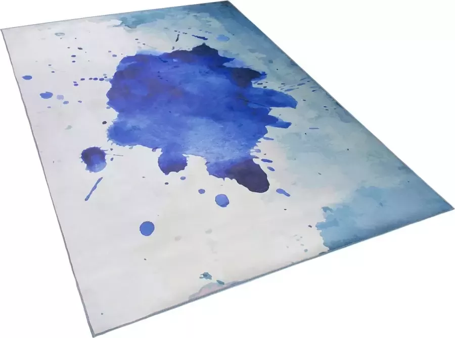 Beliani ODALAR Laagpolig vloerkleed Blauw 160 x 230 cm Polyester - Foto 2