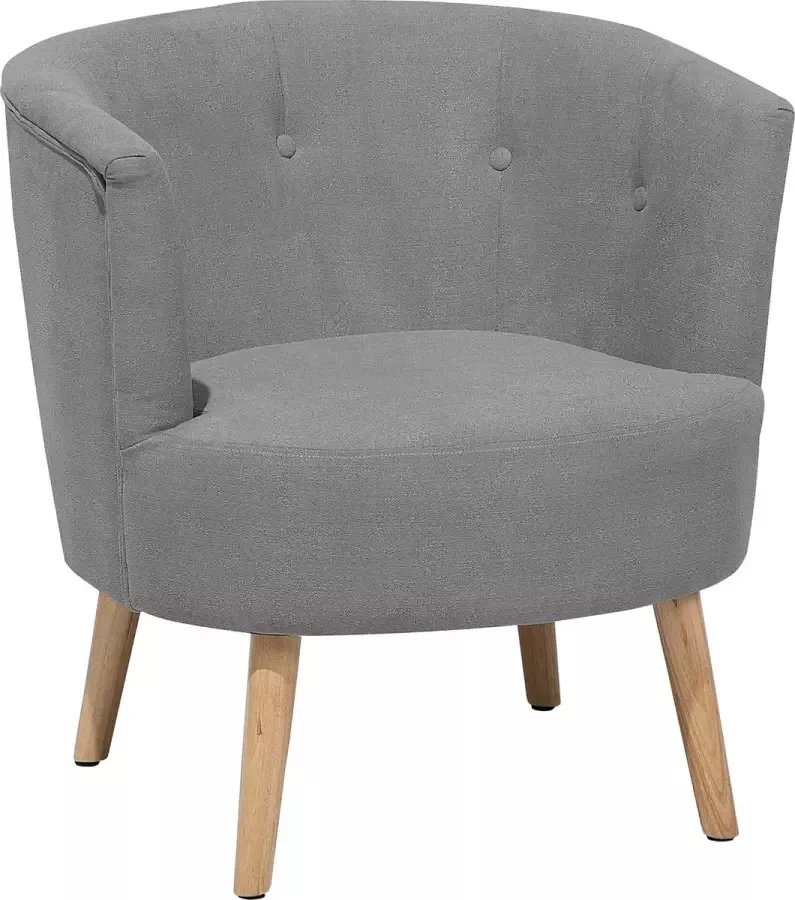 Beliani ODENZEN Fauteuil-Lichte houtkleur-Polyester - Foto 2