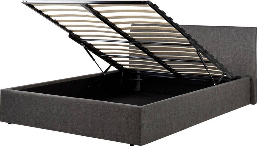 Beliani ORBEY Tweepersoonsbed Grijs 140 x 200 cm Polyester