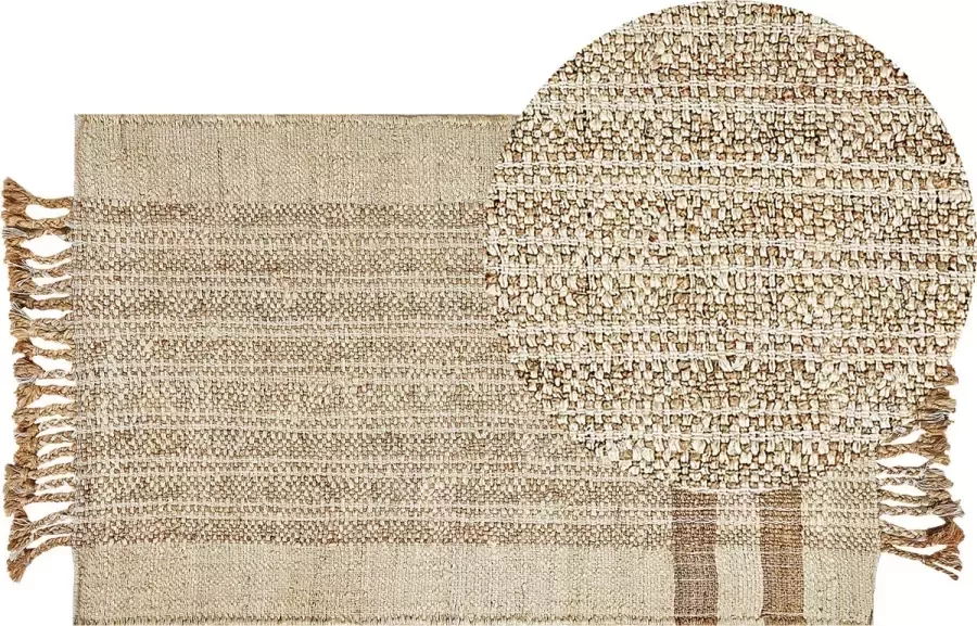Beliani ORTAOBA Modern vloerkleed Lichtbeige 80 x 150 cm Jute