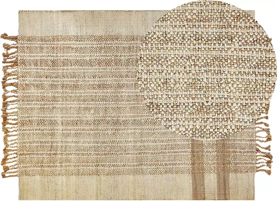 Beliani ORTAOBA Modern vloerkleed Lichtbeige 160 x 230 cm Jute